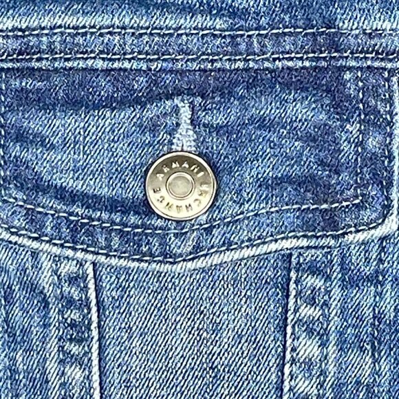 A/X Armani Exchange Cropped Denim Indigo Jean Jacket Womens XS Blue Capsule‎ - Picture 13 of 16